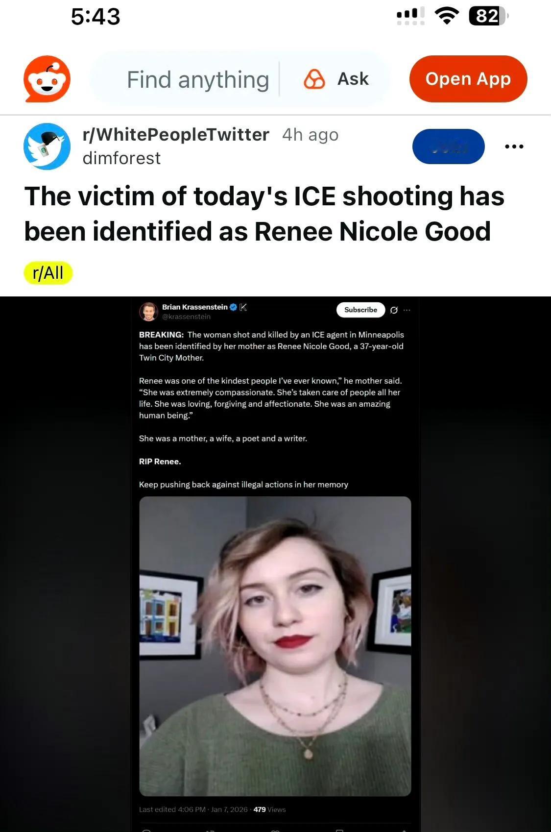 今天早上，美国明尼苏达州明尼阿波利斯南区，一名ICE（移民海关执法局）特工在当地