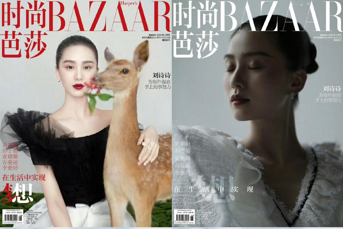 近十年 CHANEL × 时尚芭莎合作的封面汇总，居然只有刘诗诗一个女演员有过开