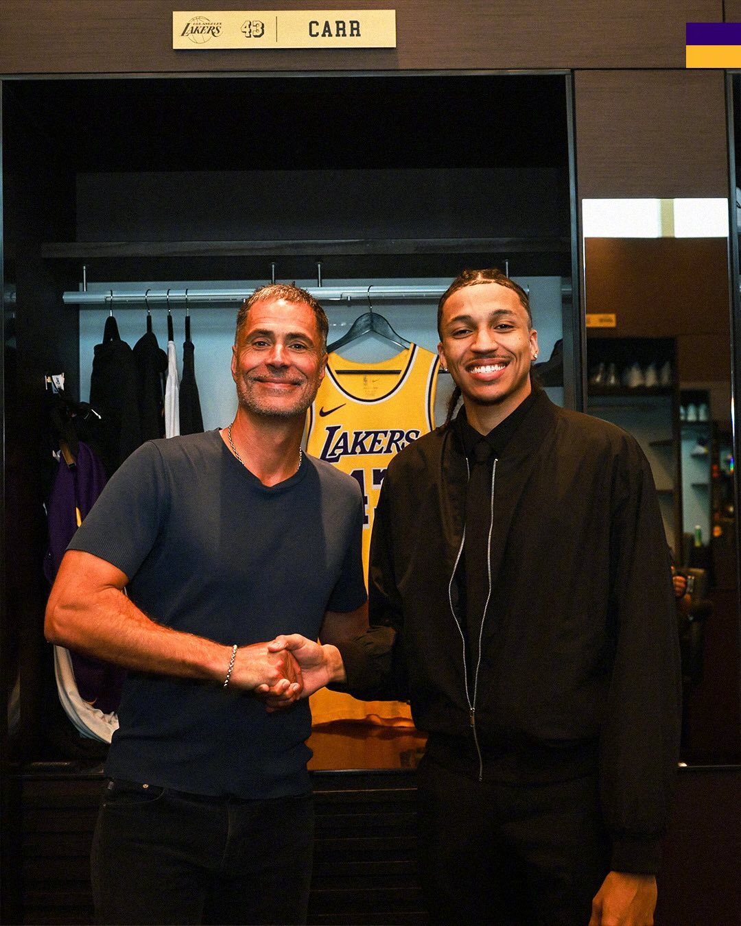 欢迎我们的43号卡尔来到洛杉矶洛杉矶湖人2026NBA选秀大会2026NBA选秀
