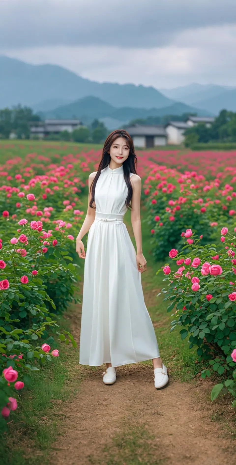 AI扩图 AI晨阳玫瑰美