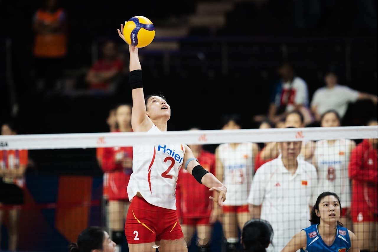【国家女排联赛中国3-2苦胜德国 取得四连胜】2026世界女排联赛中国女排vs德