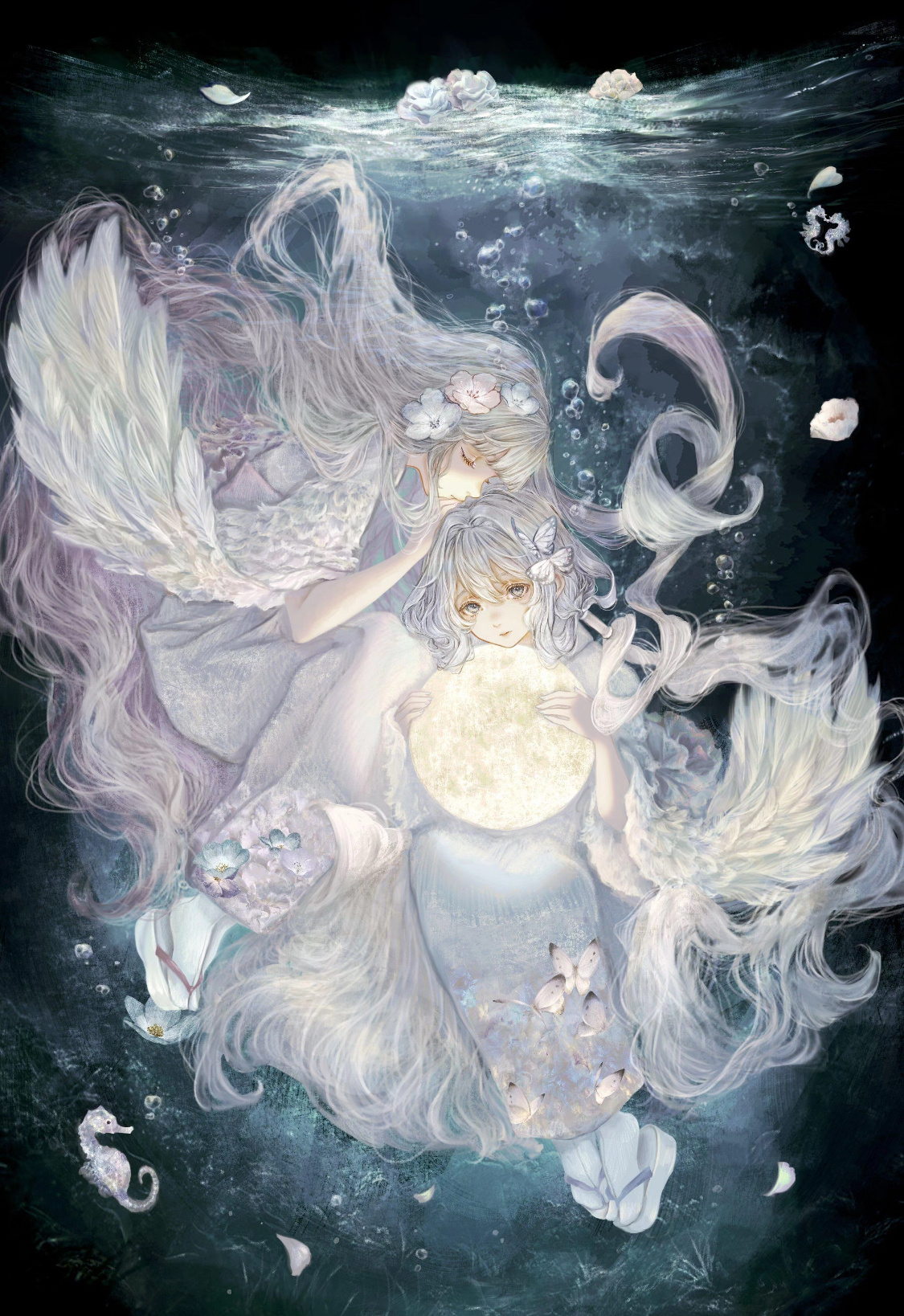 审美提升丨宝藏插画师：shirone🩶🤍此去经年，大雾弥漫，一声声呼唤指引我