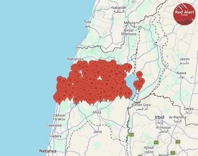 密集恐惧症慎入！以色列境内的防空警报前所未有的密集，因为伊朗发动了大规模导弹攻击