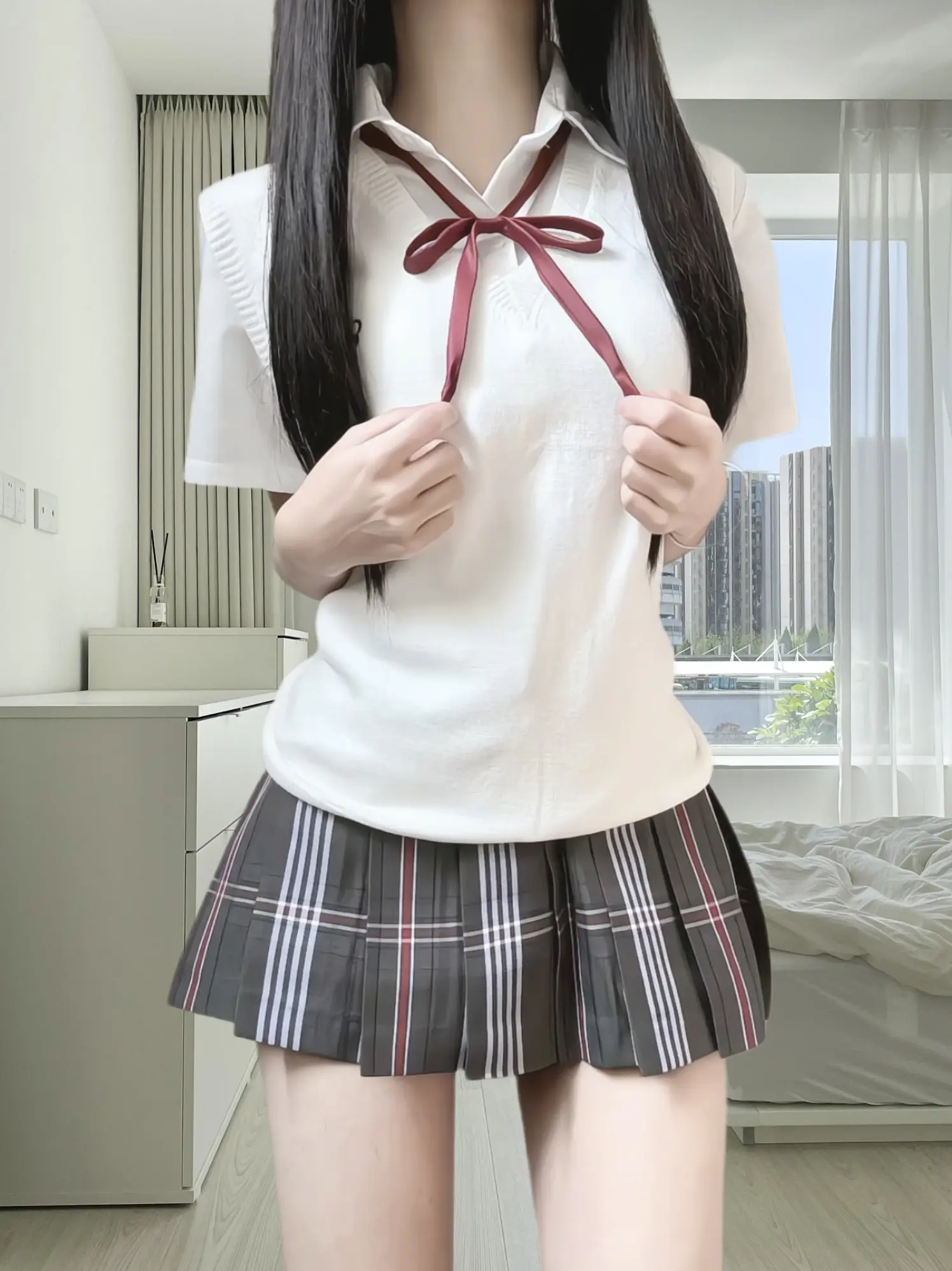 jk穿搭 女大学生 学院风穿搭  清纯甜美