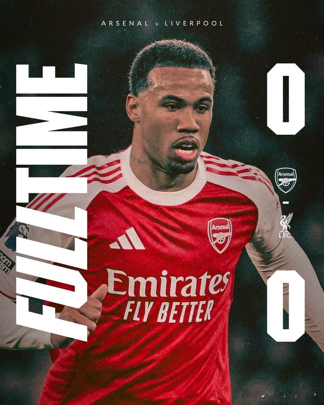 与利物浦和局 枪手稳坐英超龙头

两队在风雨飘摇的坏天气里交手，目前已与曼城拉开