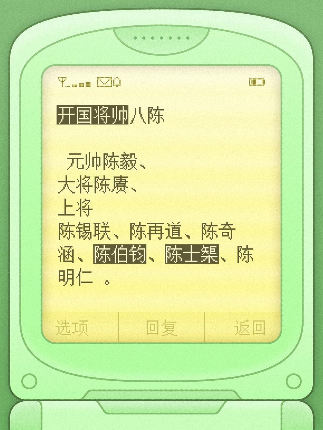 开国将帅八陈  元帅陈毅、 大将陈赓、 上将 陈锡联、陈再道、陈奇涵...