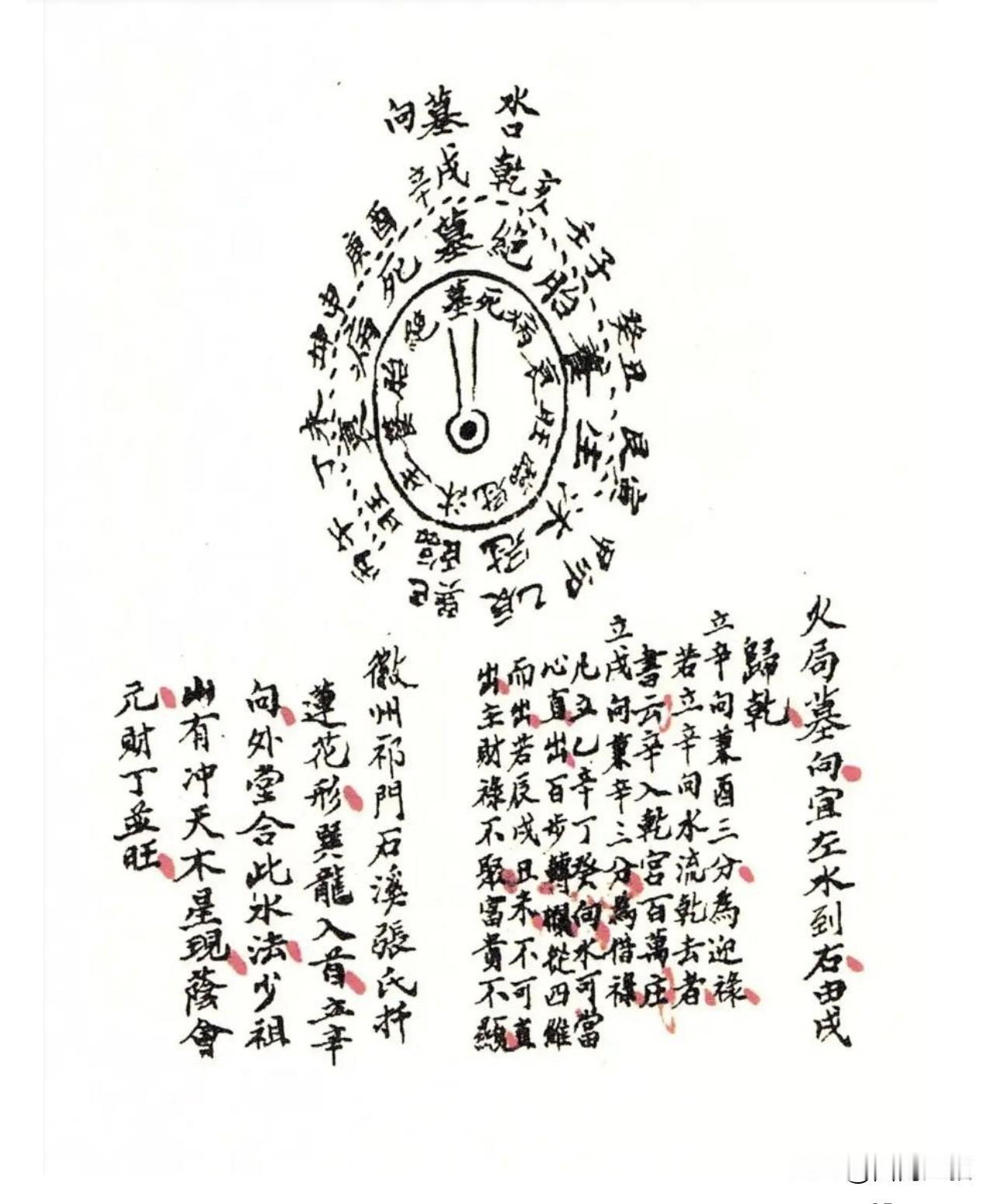 “火局墓向绝流”立向，火局墓向宜左水倒右出乾，立辛向兼酉三分为迎禄（辛禄在酉），