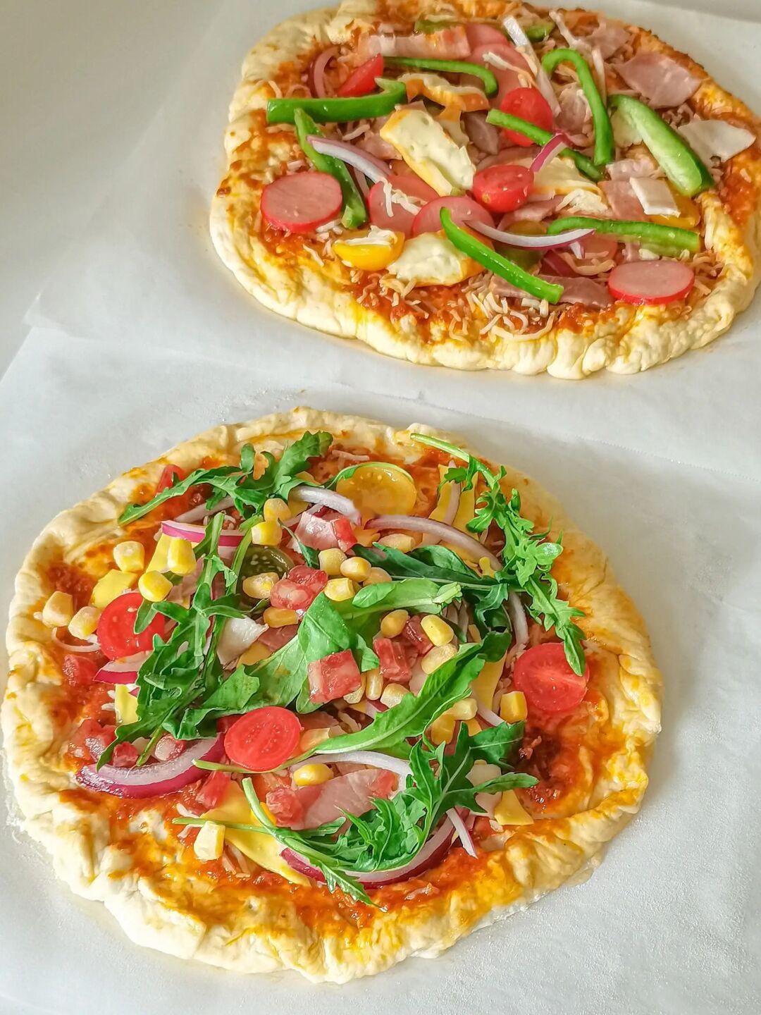 在家做意式披萨🍕隔夜发酵 简单免揉面