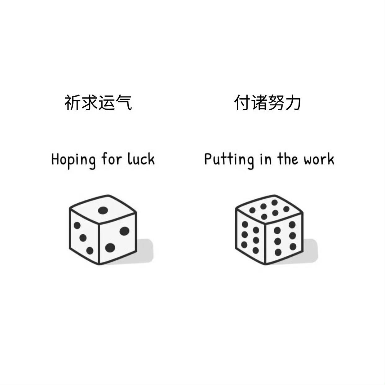 运气是加成，努力是本质。 ​​​