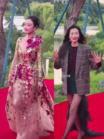看一次感慨一次井柏然的好福气！前任现任出席同一个活动，一个美艳性感，一个又酷又飒