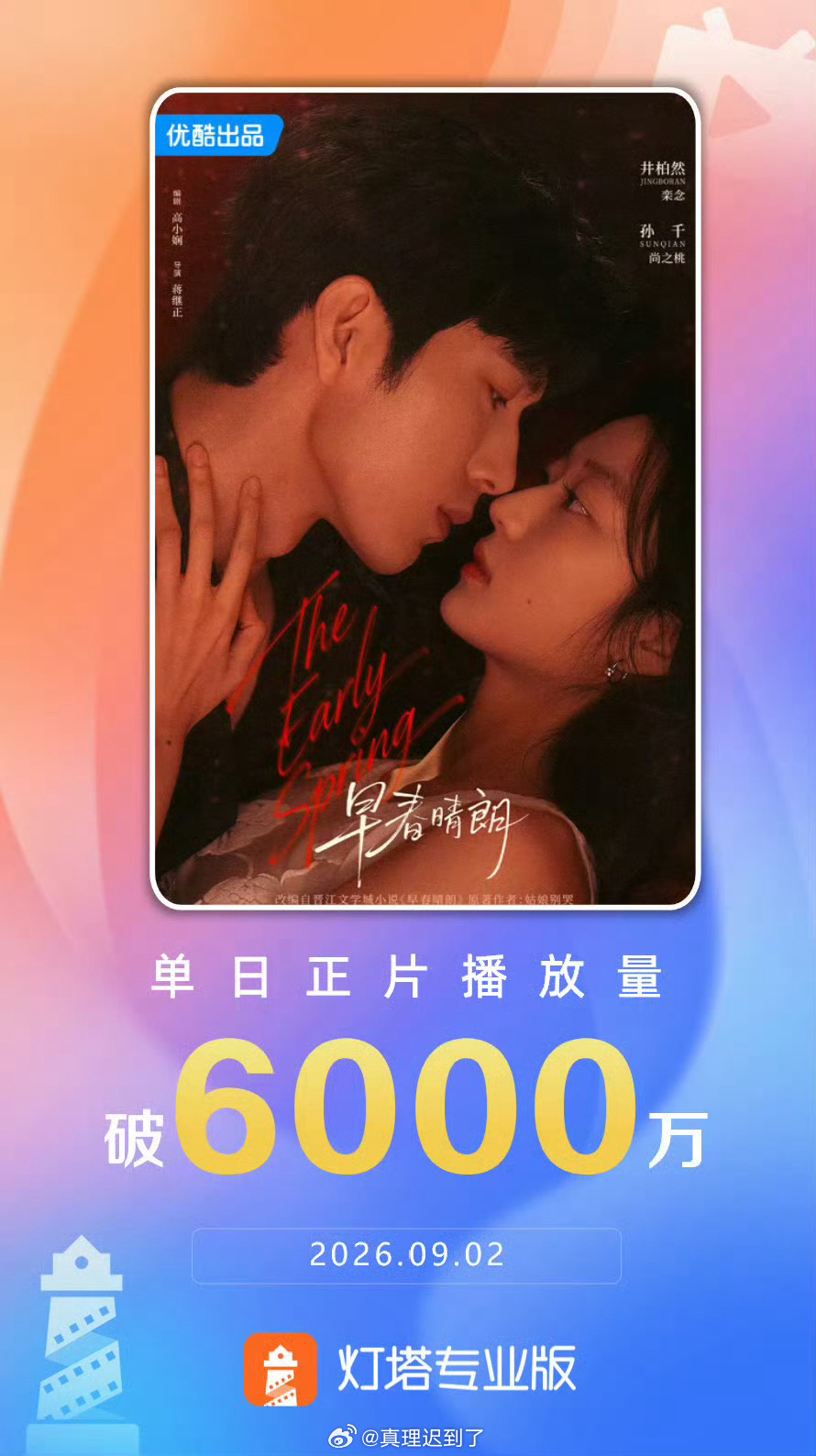 早春晴朗这是真的 单更也不会影响集均了只要你一集的剧情够看也够讨论 不存在什么水