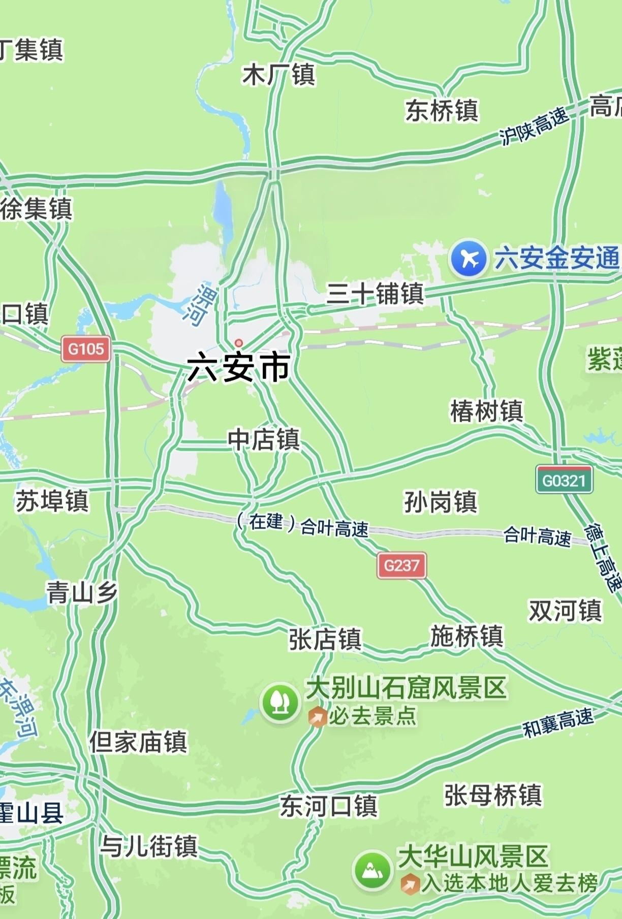［六安市绕城高速南环线，线位已经标注，但这条路目前作用不大］
        近