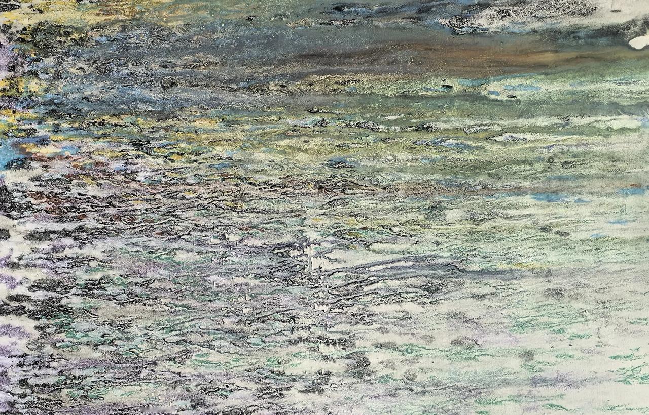 抽象艺术，色彩斑斓，宛如梦幻海洋。🌊🎨🌈