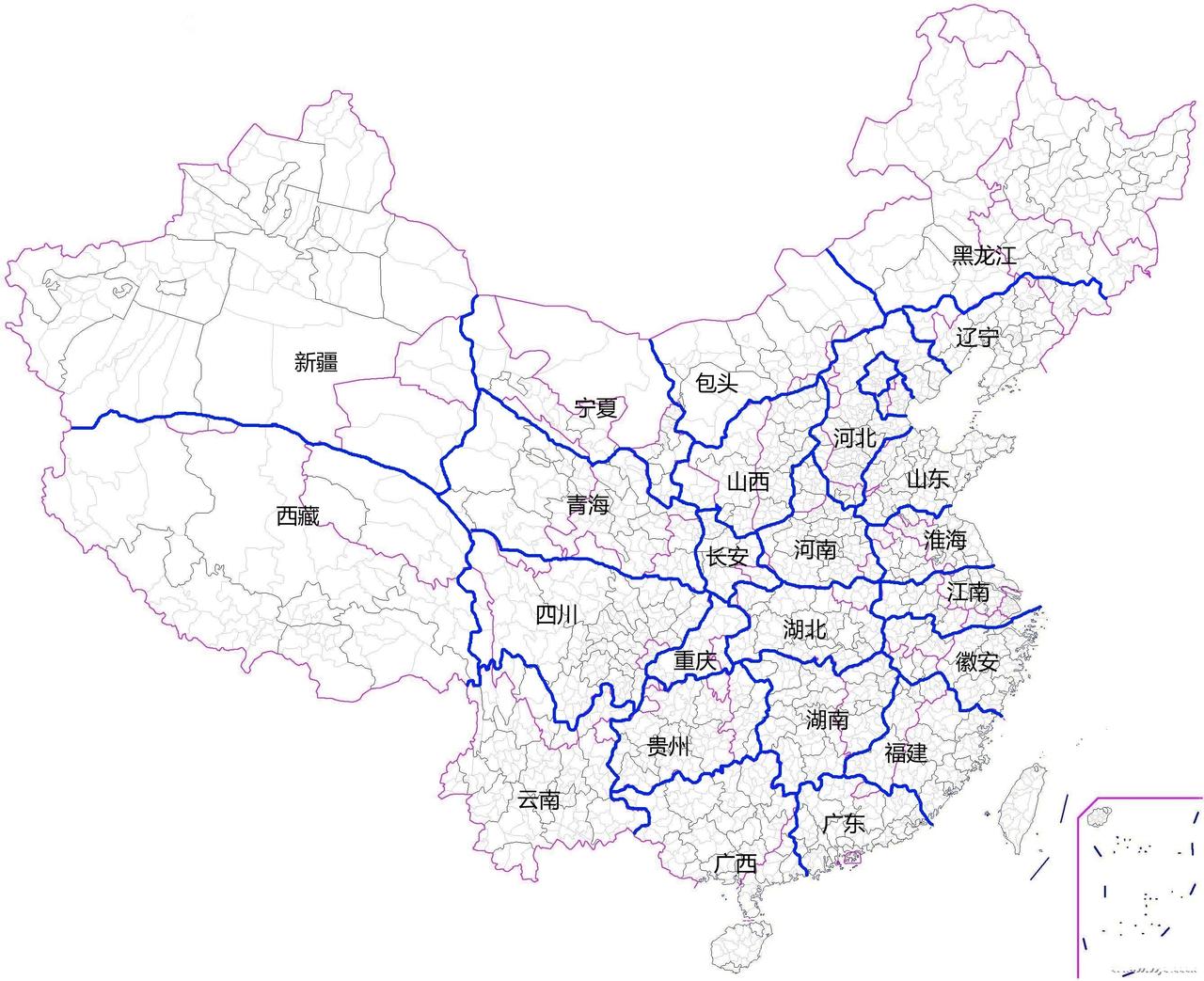 按时区气温重划省级为28省！
东五东六时区为西部，新疆西藏2个省；
气温2度分界