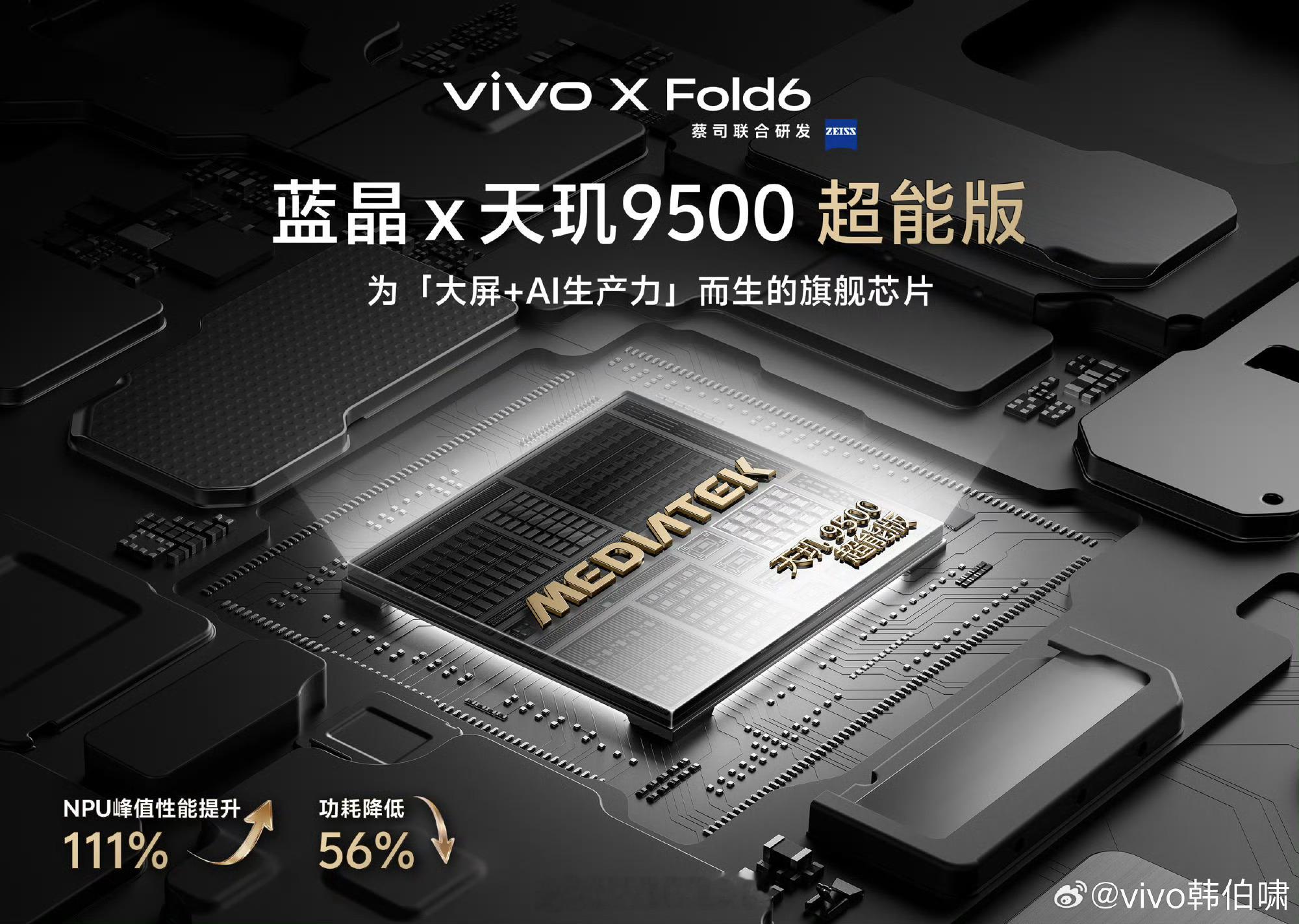 vivo X Flod6 搭载蓝晶 × 天玑 9500 超能版，vivo 专门为