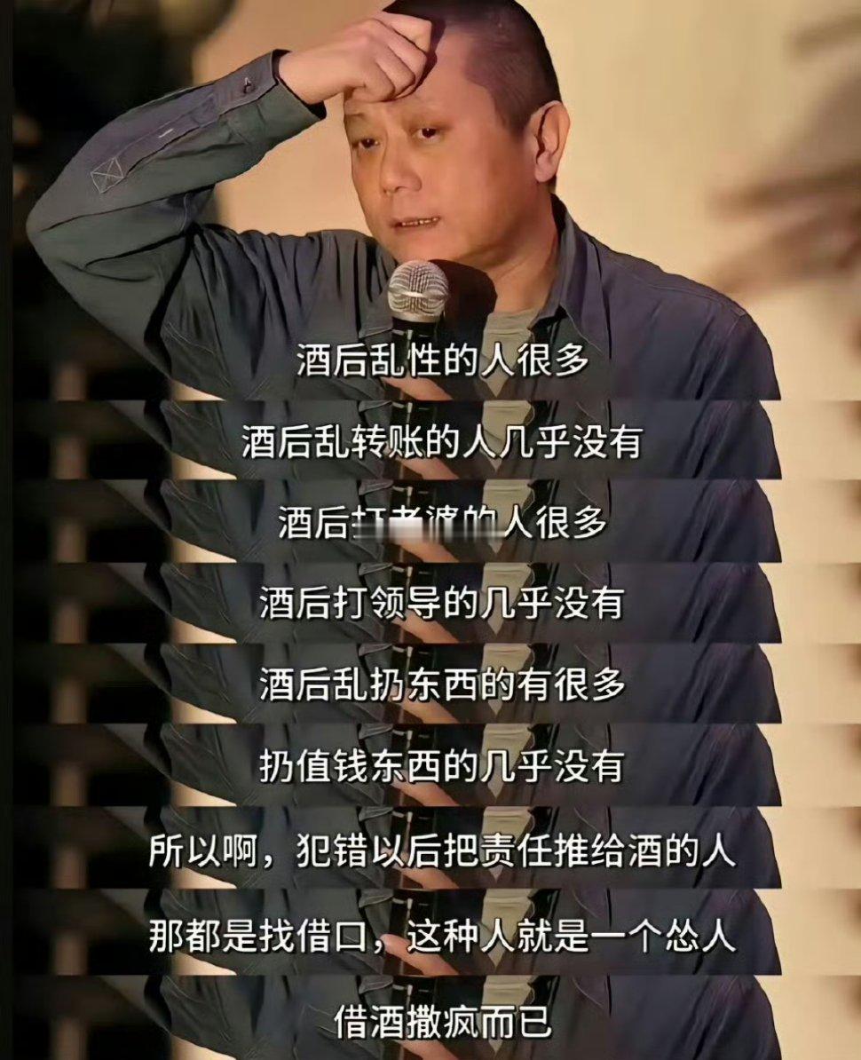 犯错以后把责任推给酒的人，那都是找借口，这种人就是一个怂人，借酒撒疯而已。 