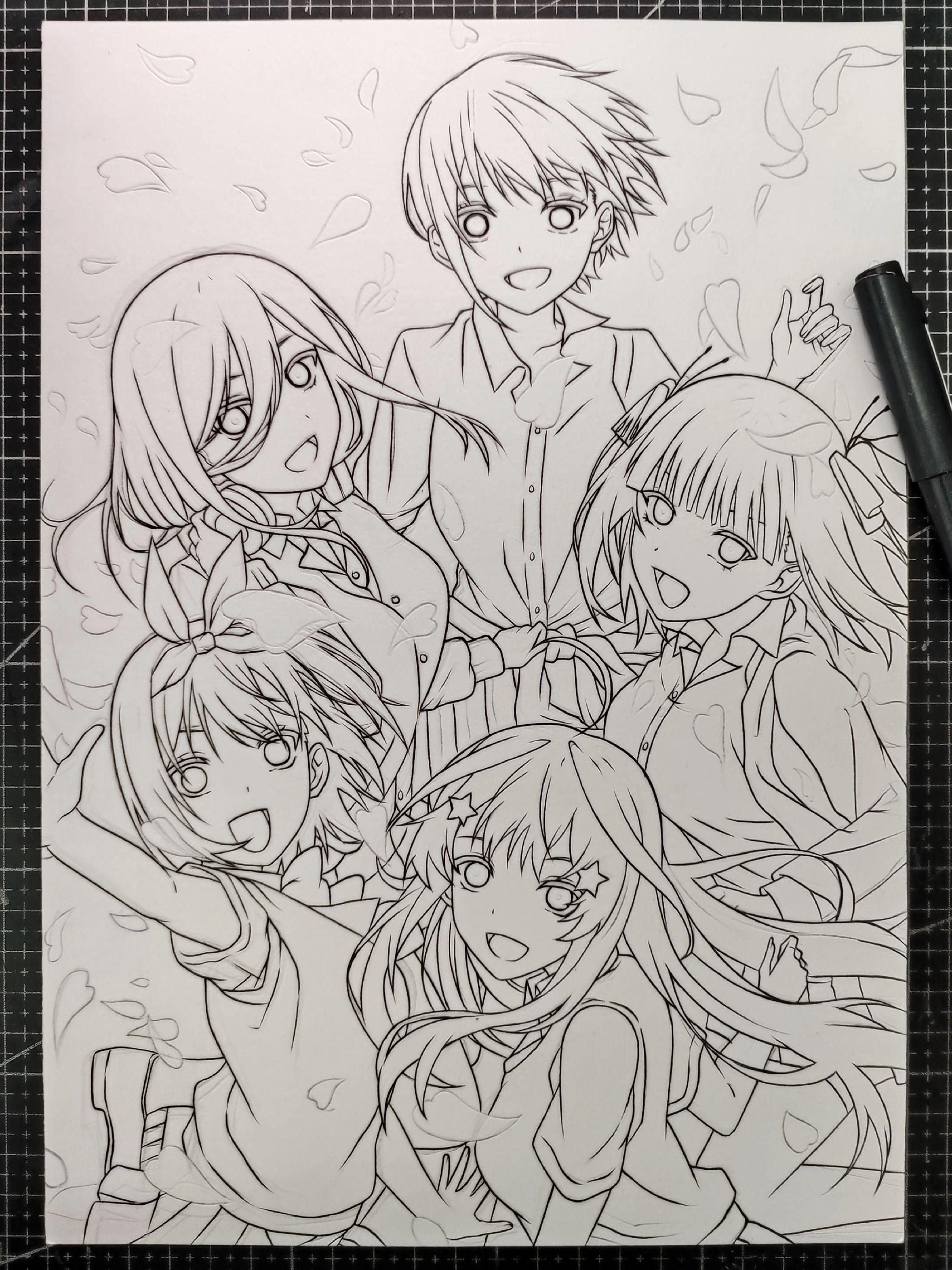 五等分的花嫁. 马克笔手绘绘画工具：威思立一代马克笔