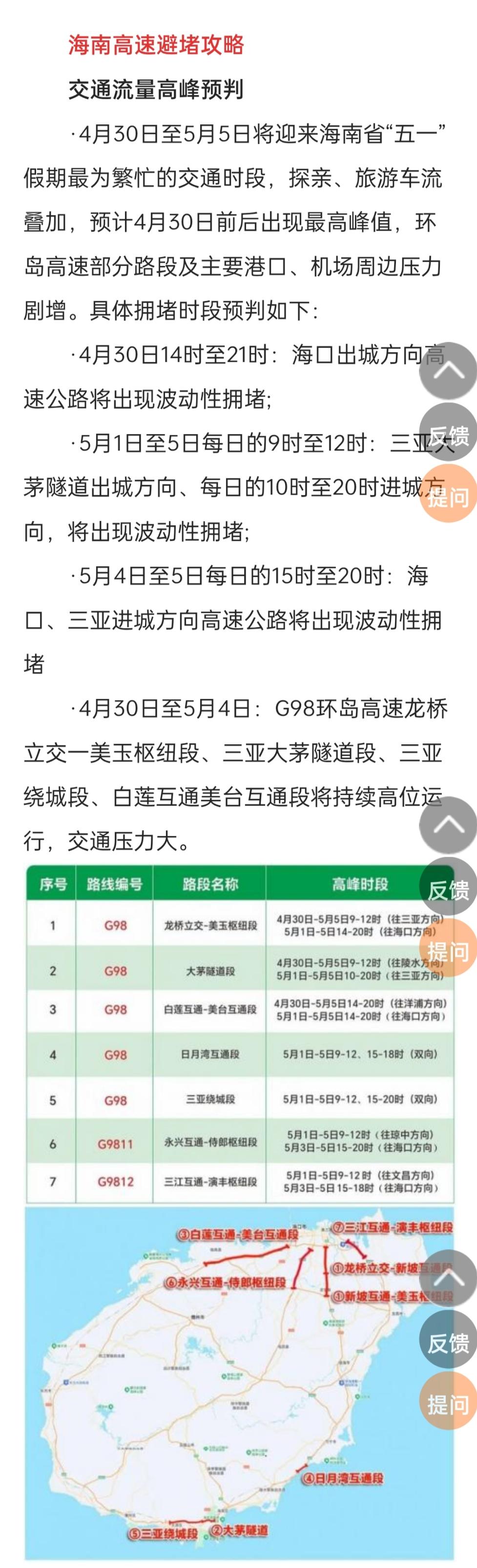 【五一海南高速避堵宝典！新海港进港路线公布，这些时段及路段最堵，老牛给你划重点】
