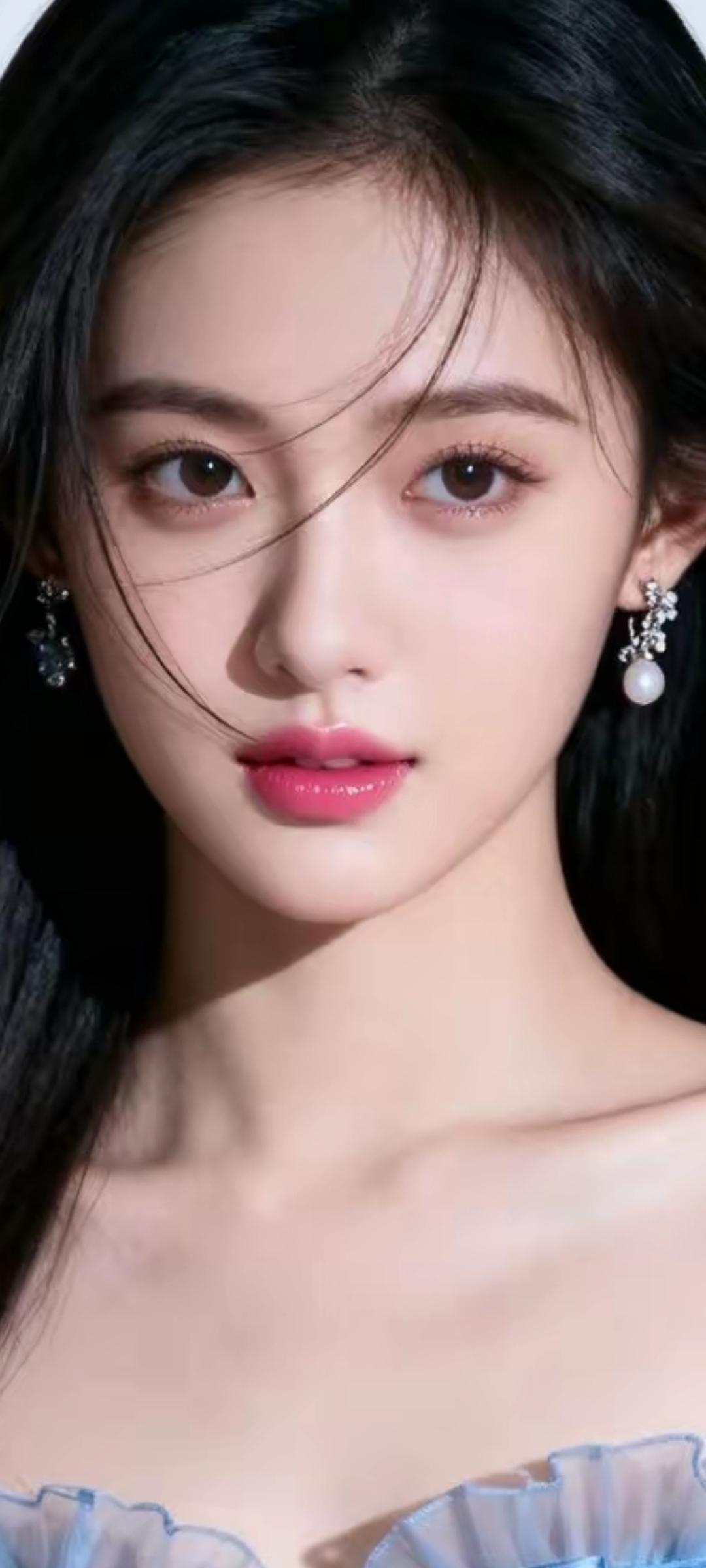 温柔甜美的少女，红唇轻启，散发着优雅的魅力。