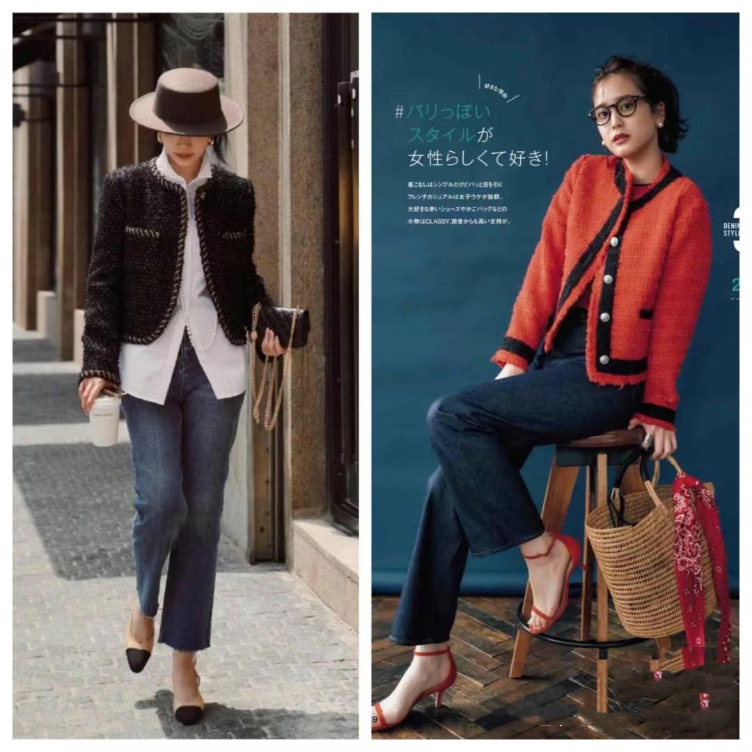 穿小香风外套别配小脚裤，太土！看这些搭配方式，优雅显气质
小香风外套可以搭配高腰