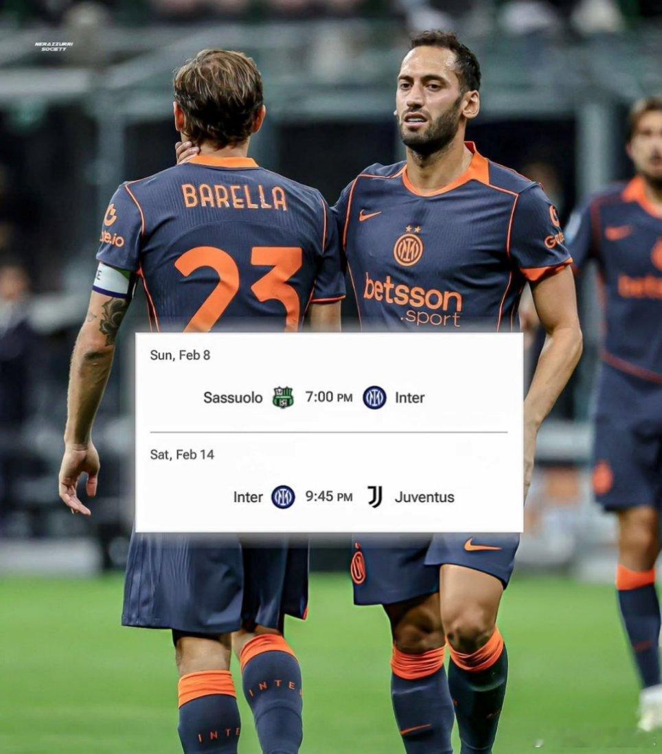 巴雷拉和恰尔汗奥卢在下轮后回归，可以参加意大利国家德比！国际米兰意甲热点现场