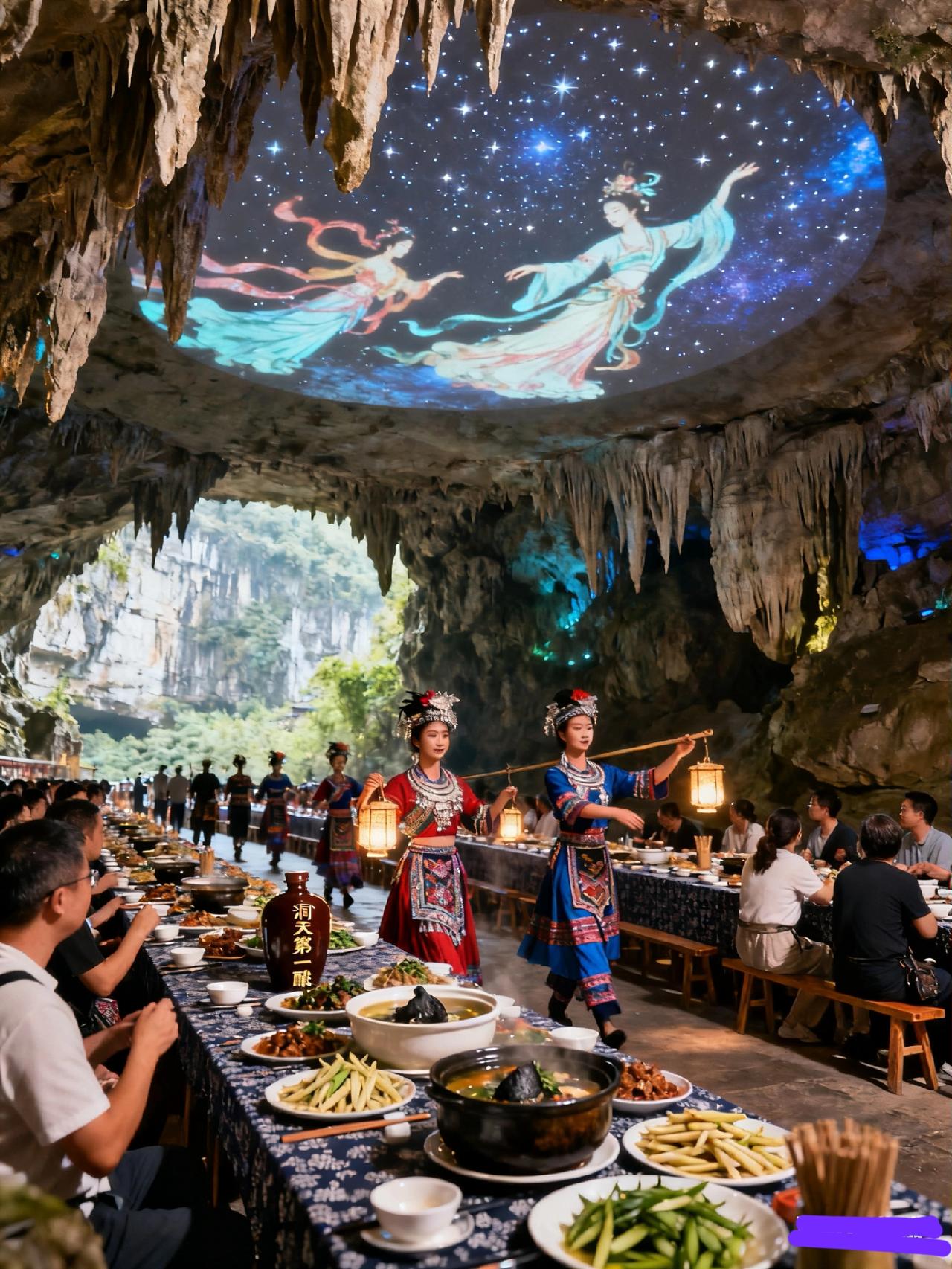 溶洞里开宴席！兴文石海“仙宴”入选文旅特色场景，游客：像闯进天宫
 
“在亿年溶