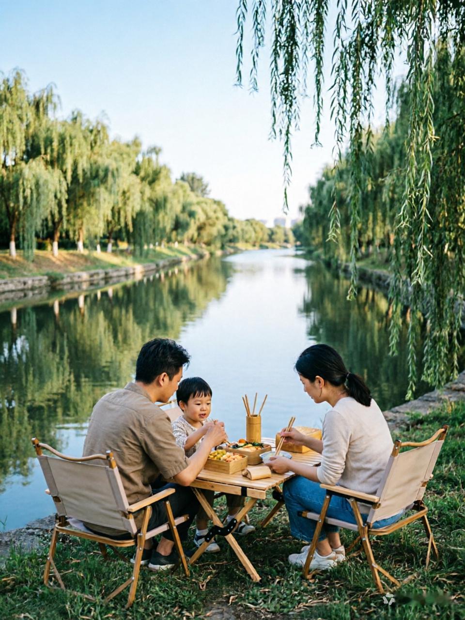 周末，家门口。常常看到这种场景。住市里的，趁周末，总会想着到郊外大自然中，放松一