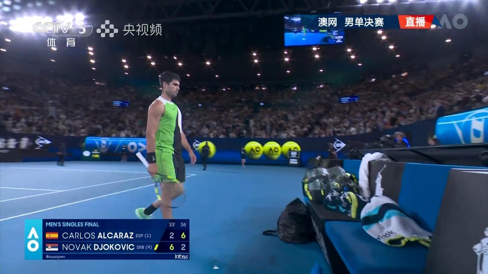 第二盘阿卡一样6-2拿下，大比分1-1德约科维奇vs辛纳