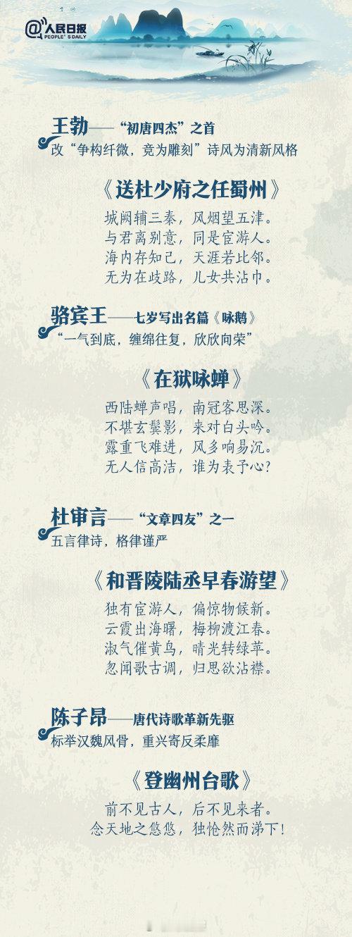 【27首巅峰唐诗带你速览极简唐史】中国是诗的国度，唐诗又是中国诗的巅峰。“初唐四