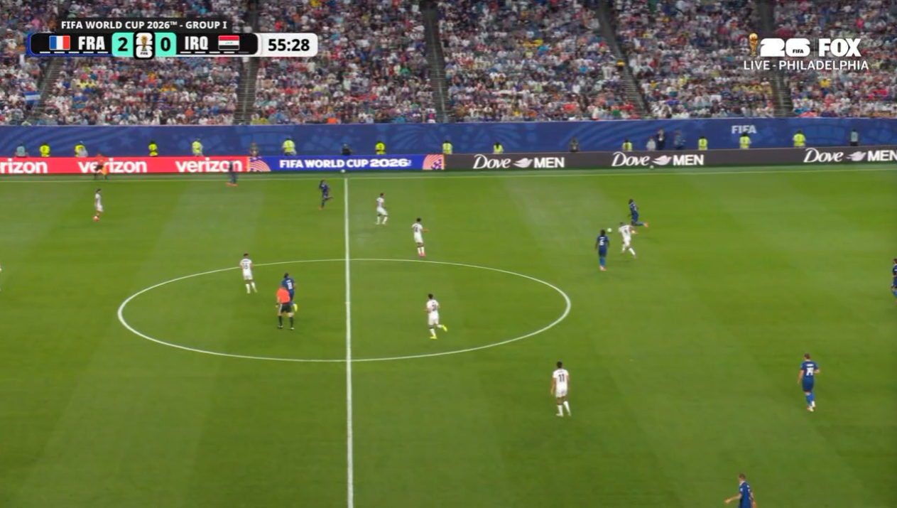 2026国际足协世界杯 小组赛I组法国对阵伊拉克BO1，最终法国队以3:0获胜，