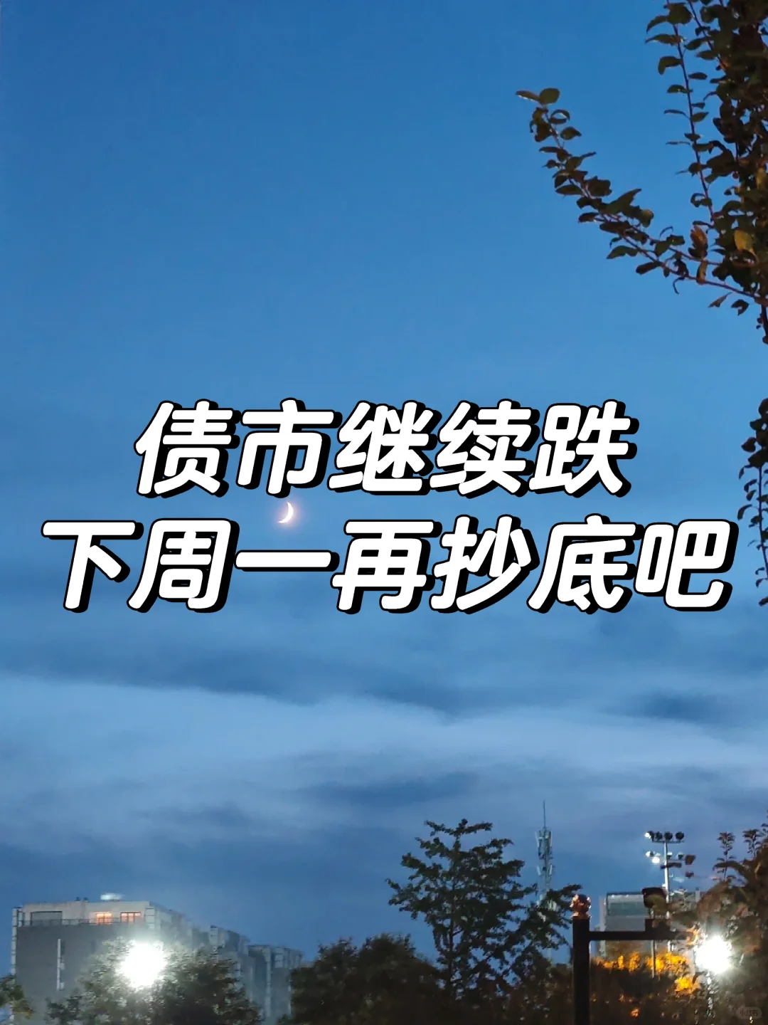 昨天债市跌麻了，抄底得下周