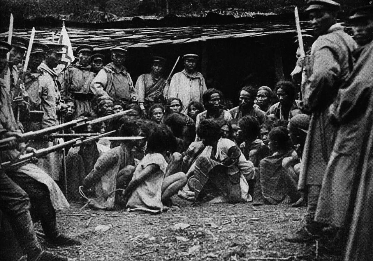 日寇镇压台湾原住民暴动历史影像！照片中出现的被倭寇逮捕或利用进攻其他部落的原住民