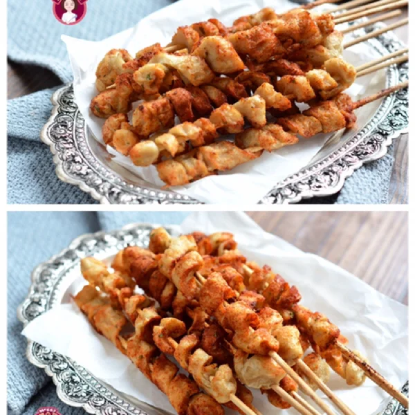 ㊙️ 大排档网红烤面筋自己做，一人能撸20串