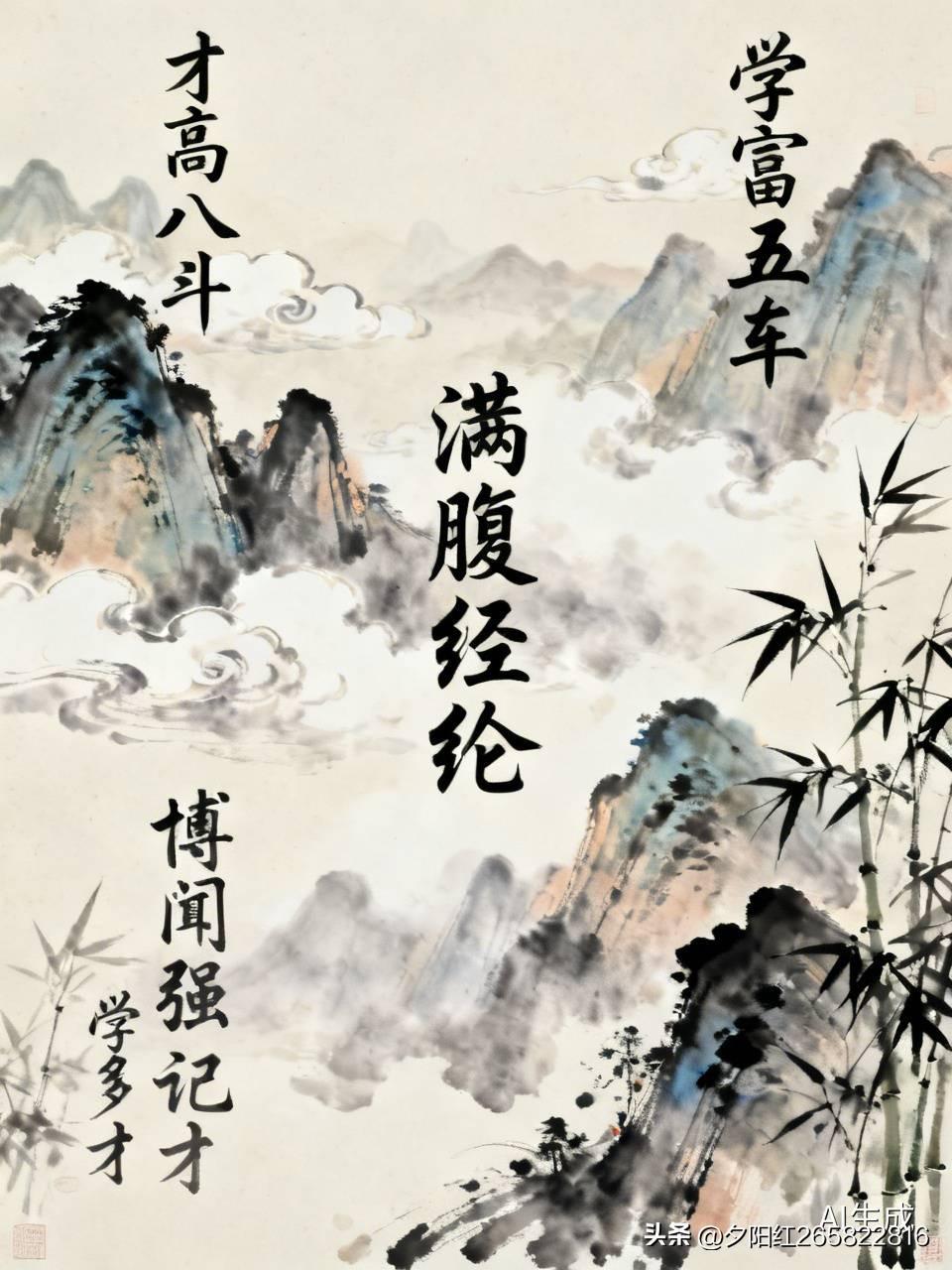 形容人学问高的成语可不少。像“才高八斗”，源自谢灵运说曹植独占八斗才，用来比喻文