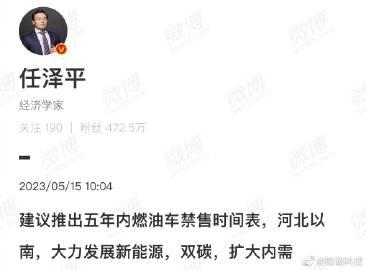 「建议推出五年内燃油车禁售时间表……」

 