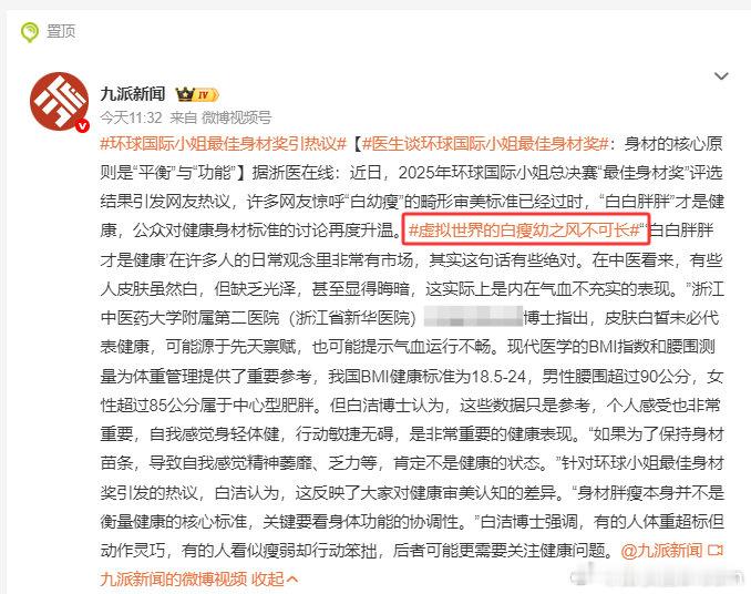 环球国际小姐最佳身材奖引热议🔻白幼瘦的反义词是杨玉环，一般女的喜欢白幼瘦，男的