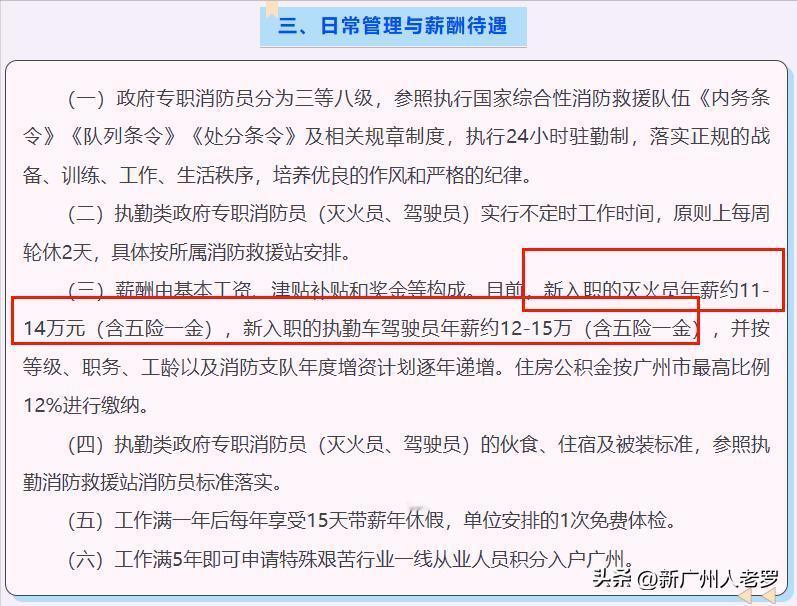 广州消防员的工资，竟然这么高！灭火员的年薪11-14万元！
 
近日，广州消防发