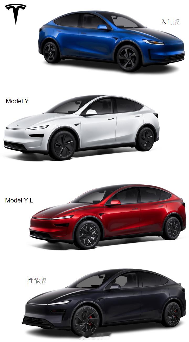 特斯拉[超话]新Model Y入门版&性能版渲染图 六座版Model Y L已推