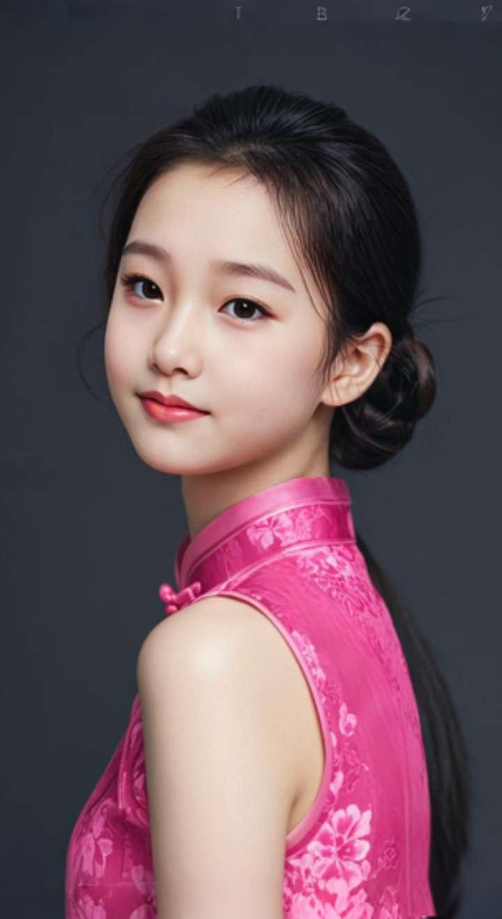 AI扩图 AI艳粉微笑