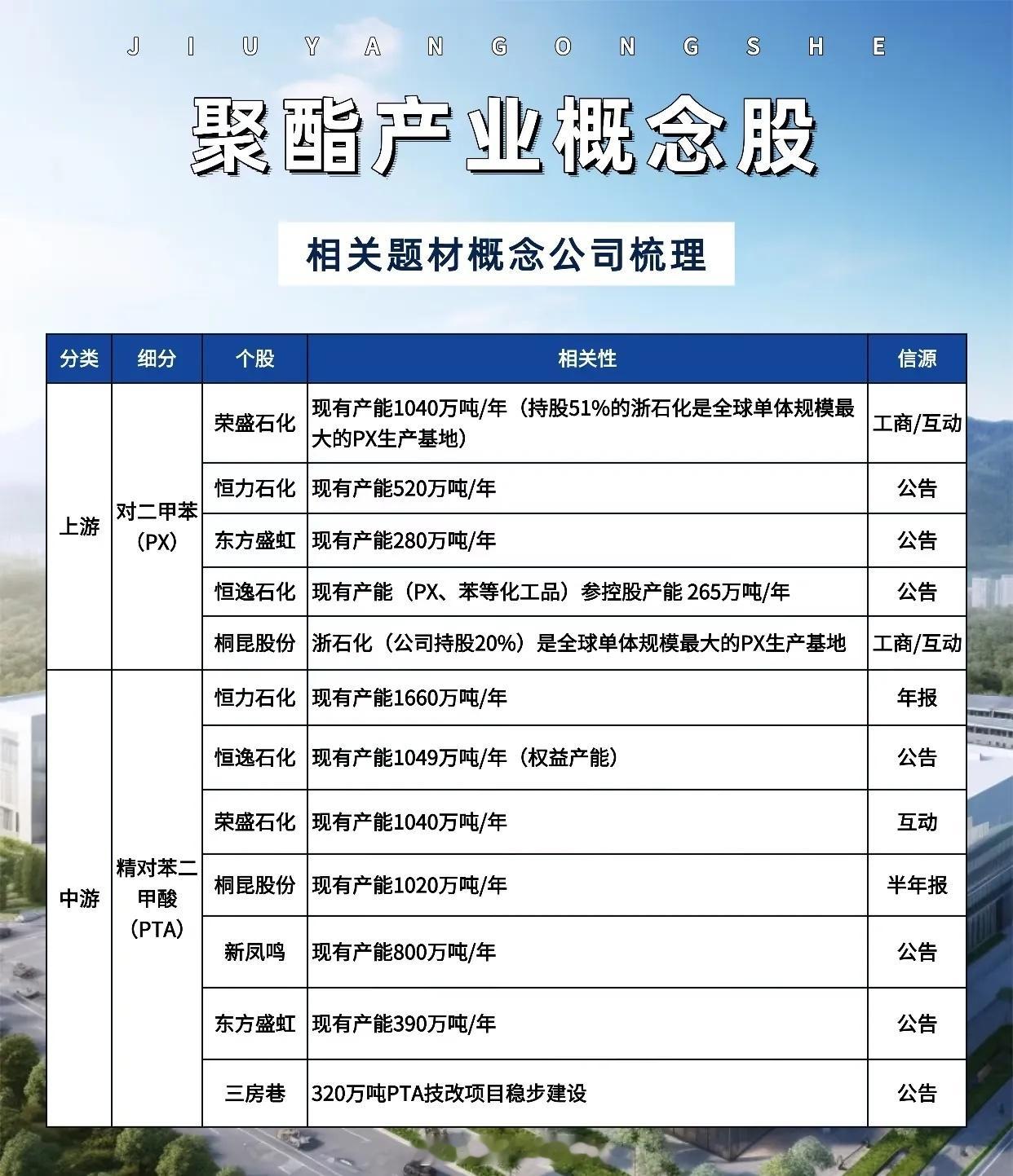 以下是对“聚酯产业概念股”与“电解液添加剂概念股”相关信息的总结：一、聚酯产业概