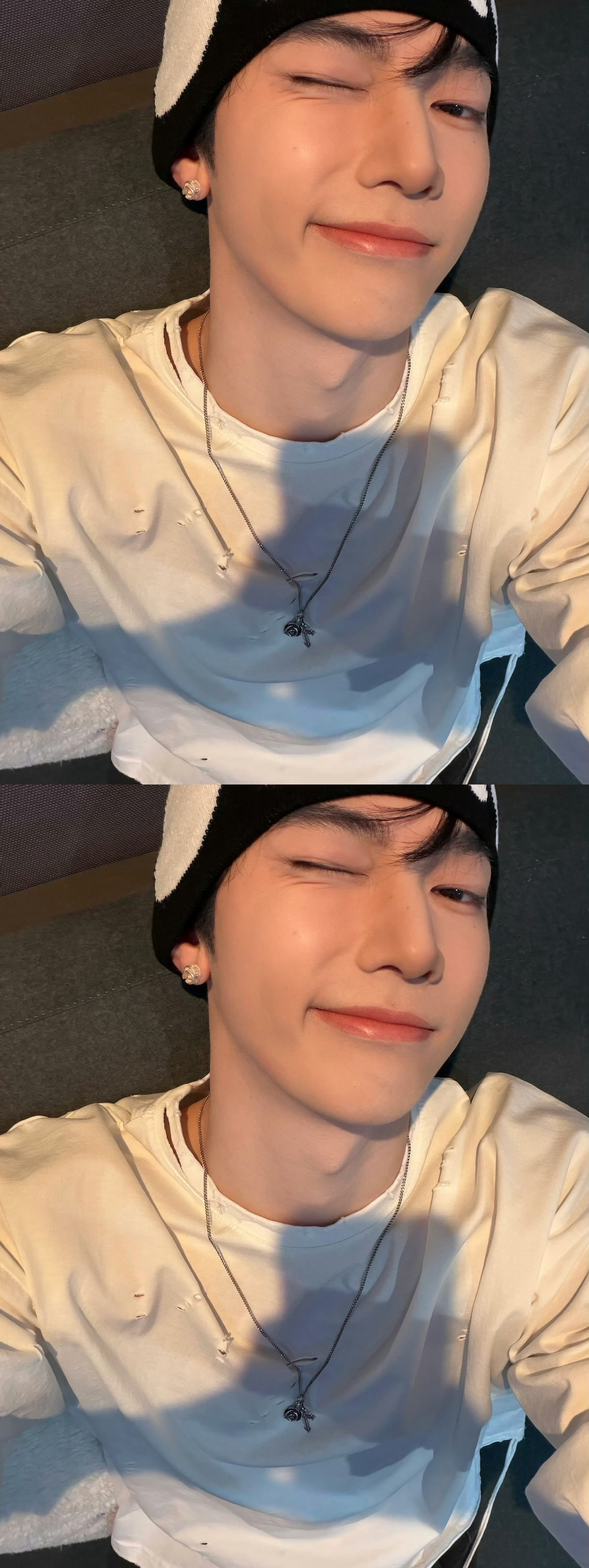 章昊wink自拍 一大早收到章昊的自拍 wink好甜