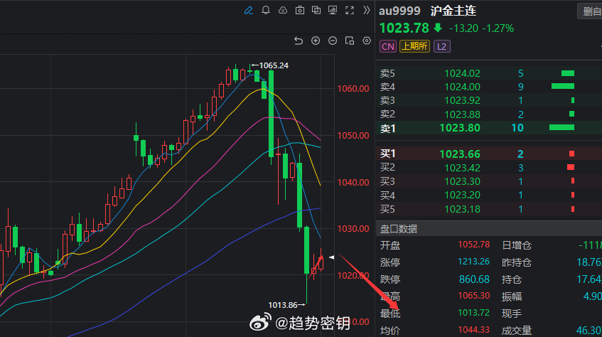 【黄金再失守4600美元】黄金白银大跌特跌 国内黄金今天晚上还是关注开盘上探无力