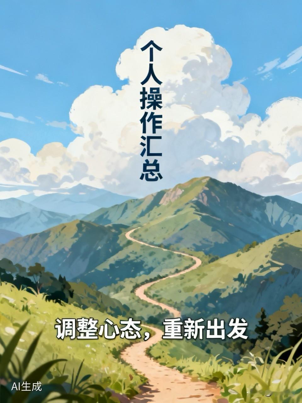 兄弟们，
个人操作汇总，
从明天开始，
先不更新了，
好好调整一下心态，
静下心