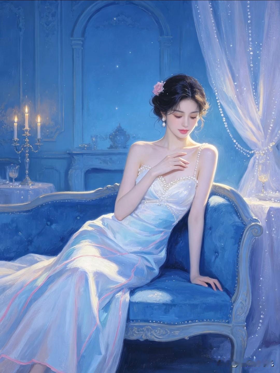 暮色赴海，风月皆温柔
一只圆滚滚珍珠少女插画分享
温柔治愈系插画 梦幻少女插画