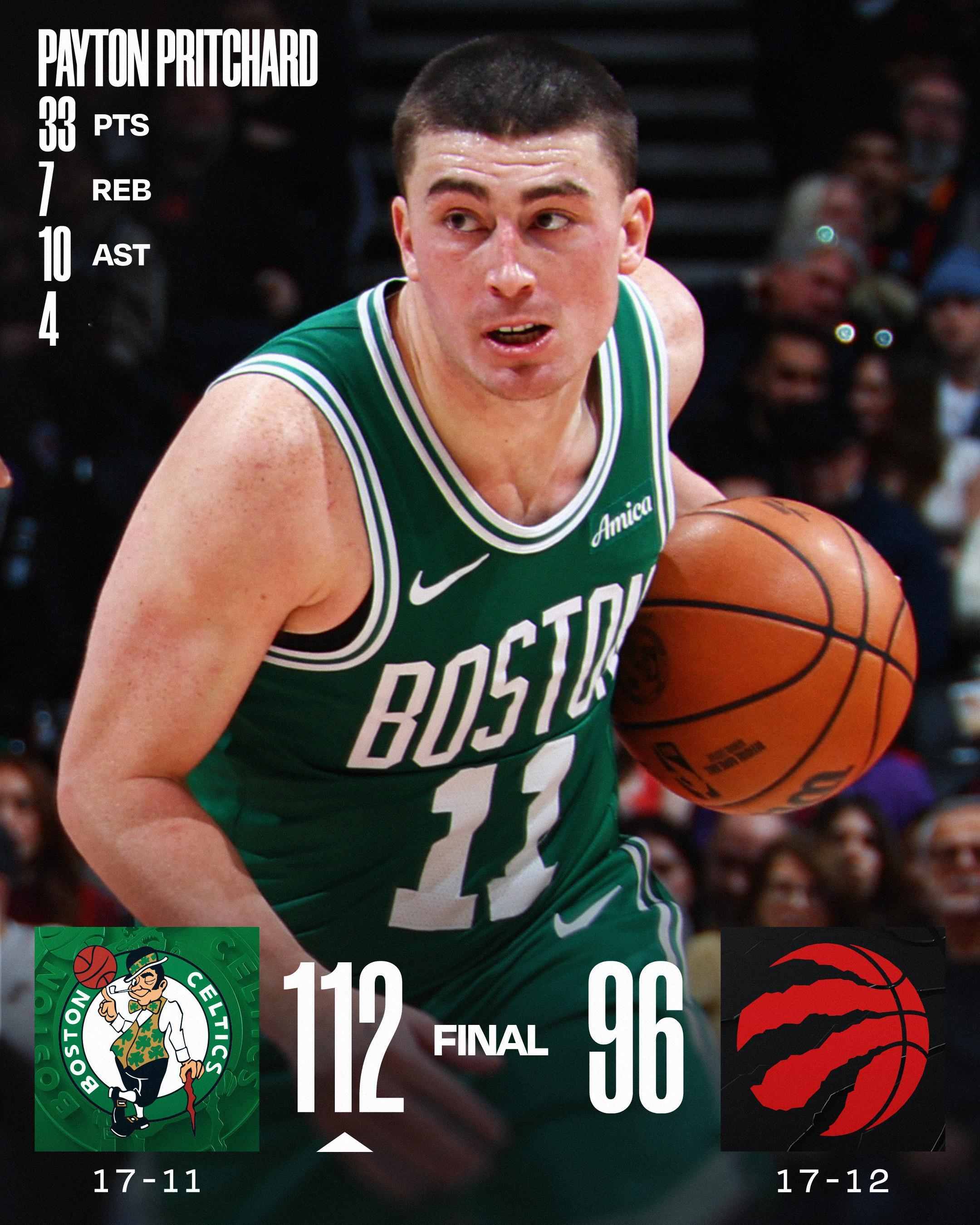 凯尔特人本赛季11次战胜50%胜率以上的球队，全联盟第一今天怀特铁出花了，没有布