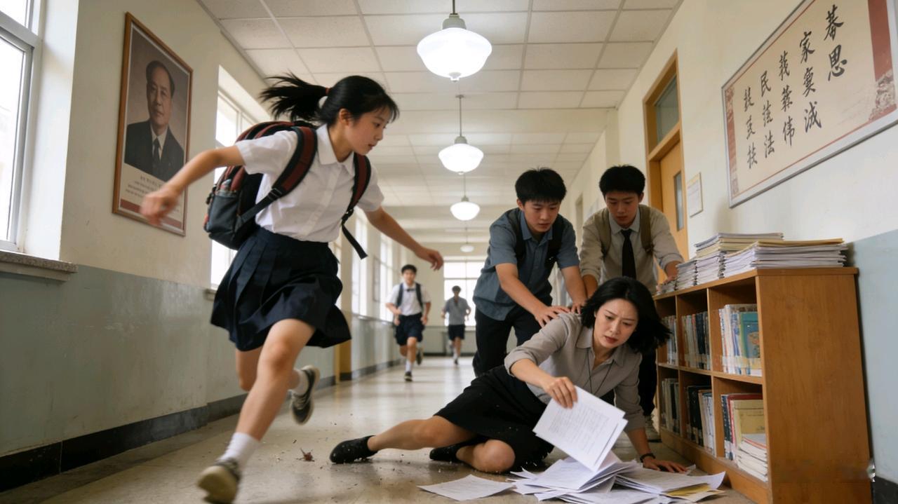 几年前，我们学校发生了这么一件事：课间的时候，两个学生在学校走廊急速奔跑，把一位