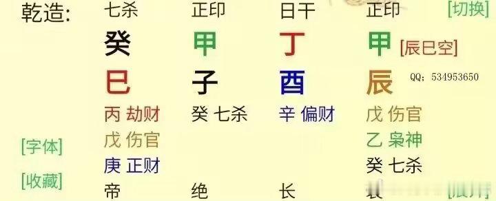 男命癸已，甲子，丁酉，甲辰。年日癸丁为政治对立，当酉金生到癸水时，癸水就是自己的