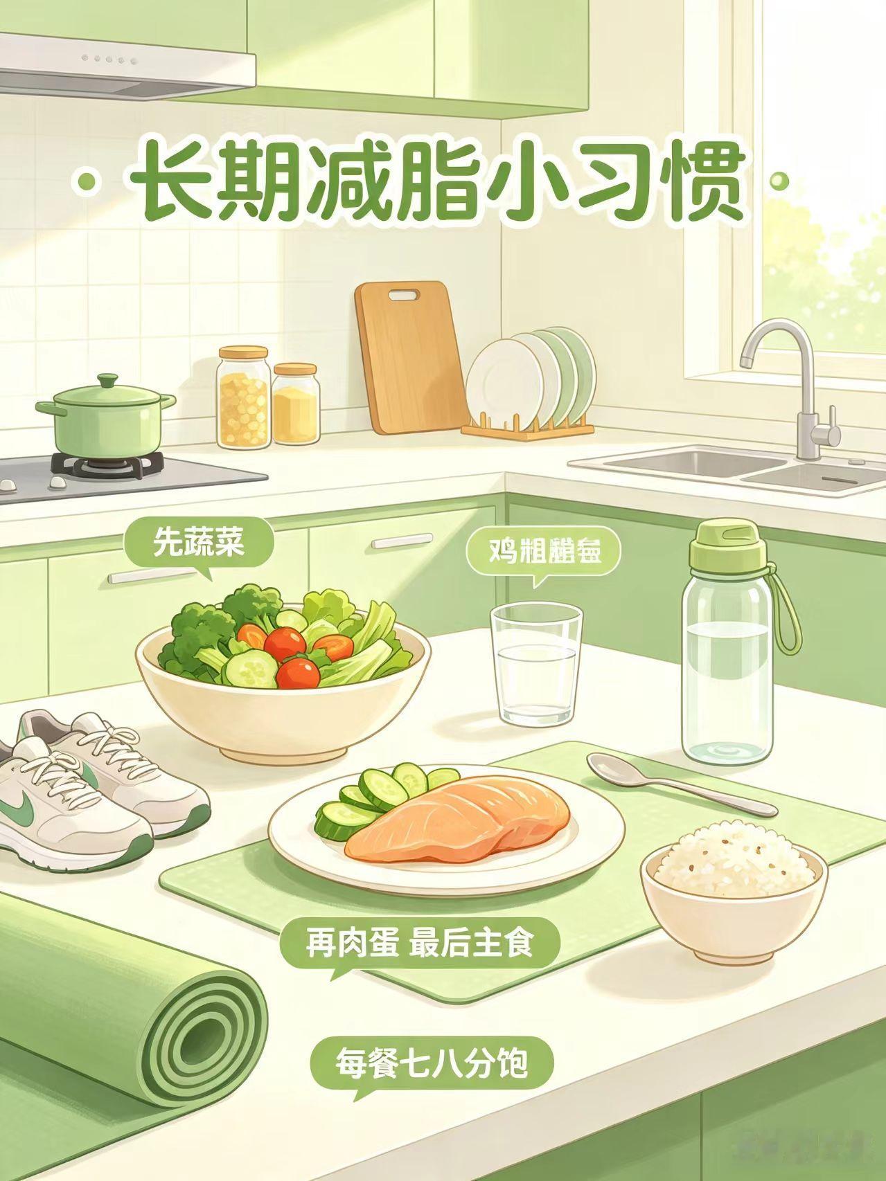 有没有长期坚持的减脂小习惯?真正能长久减脂，不靠短期疯狂节食，而是把小习惯融入每