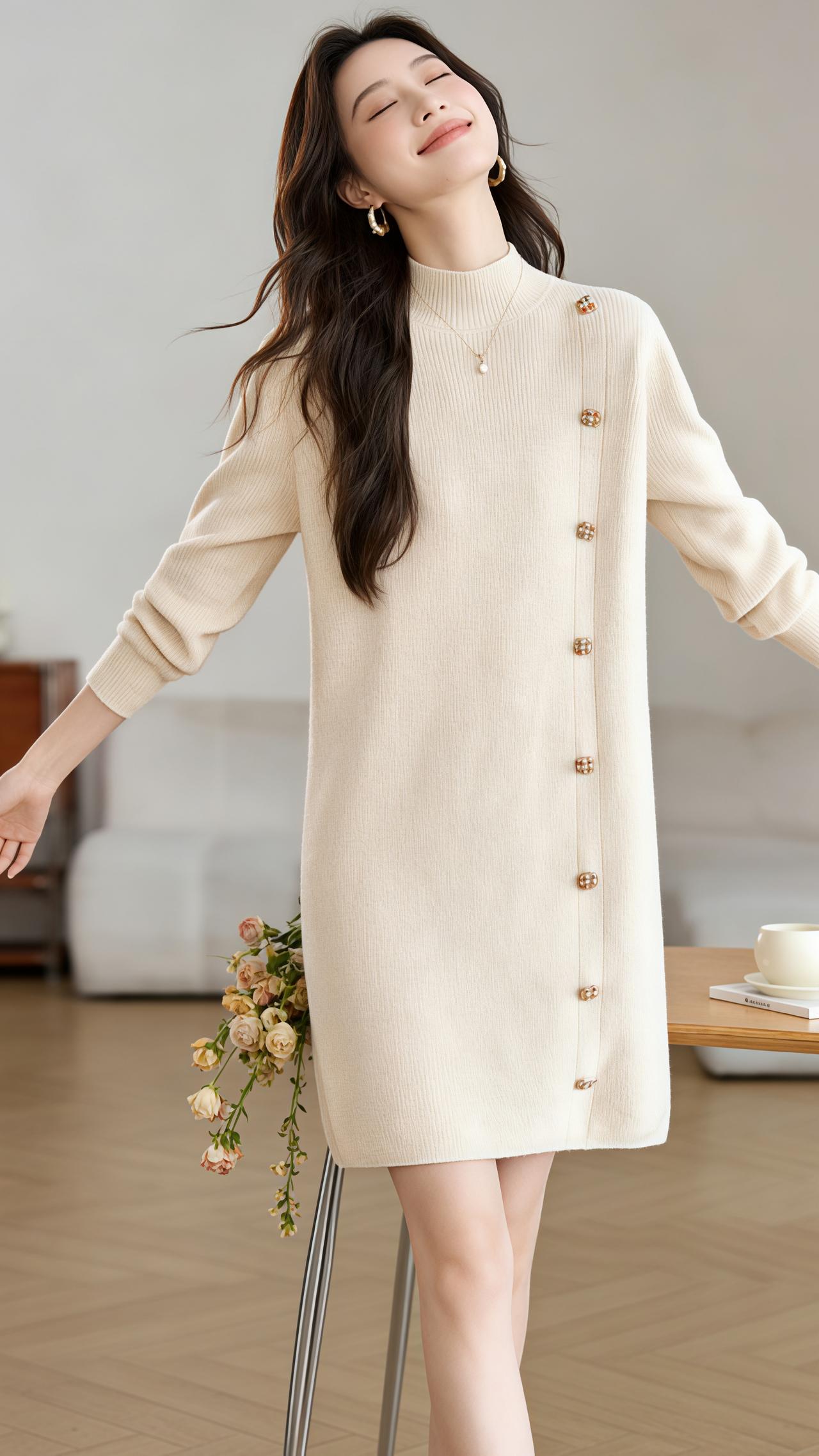 温柔穿搭 冬季穿搭 新年穿搭 毛衣 这也太好看了