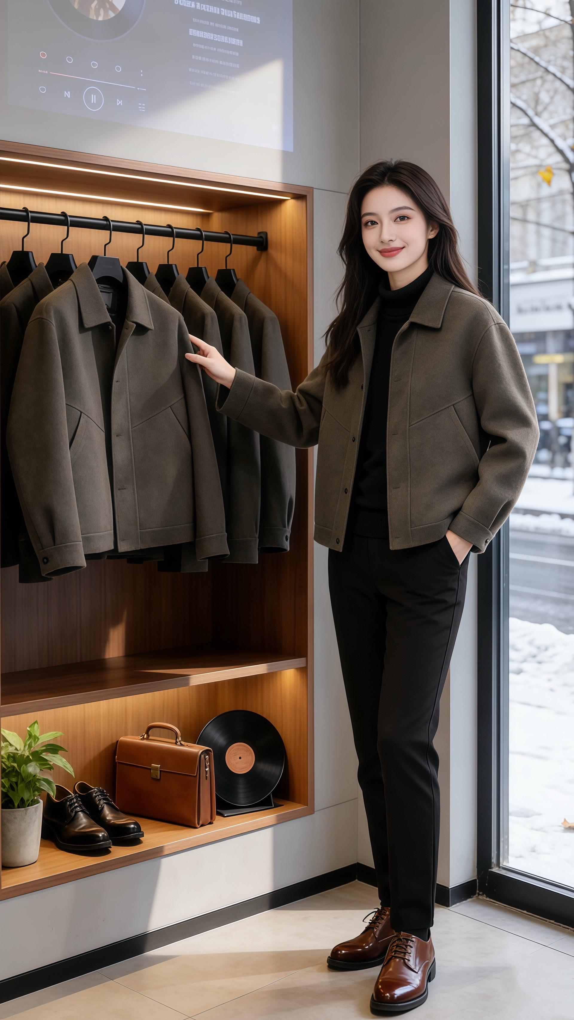 冬雪敲着咖啡馆玻璃窗的午后，他推门进来，一眼撞进她灰色毛呢外套的质感里...